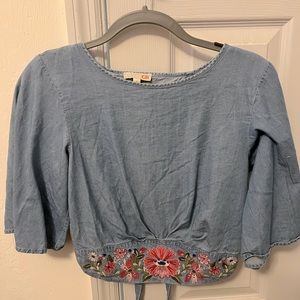 Gianni Bini Open Back Floral Crop Top